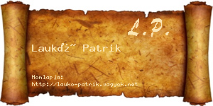 Laukó Patrik névjegykártya